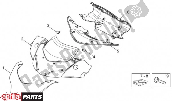 All parts for the Stuurkappen of the Aprilia Sport City Cube 45 125 2008 - 2010