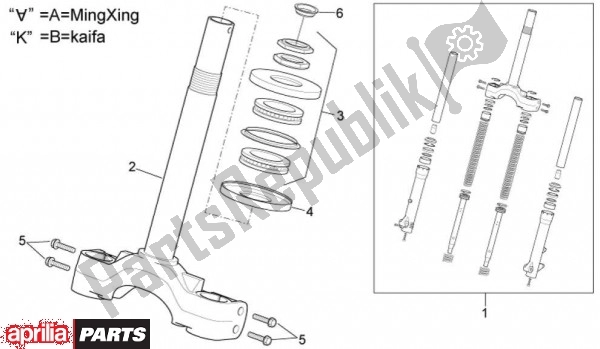 Todas las partes para Tenedor Frontal de Aprilia Sport City Cube 45 125 2008 - 2010