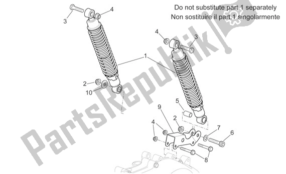 All parts for the Rear Suspension Linkage of the Aprilia Sport City Cube 44 250 2008 - 2010