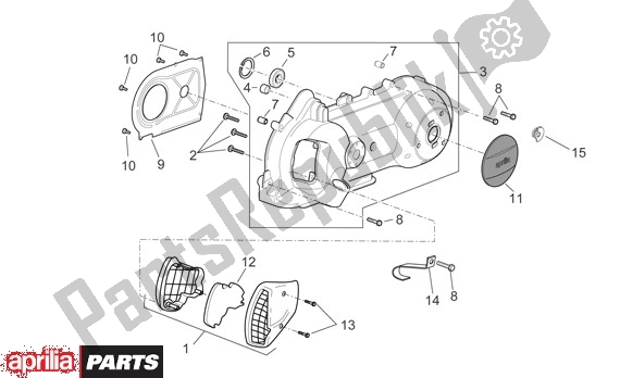 All parts for the Behuizingsdeksel of the Aprilia Sport City Cube 44 250 2008 - 2010