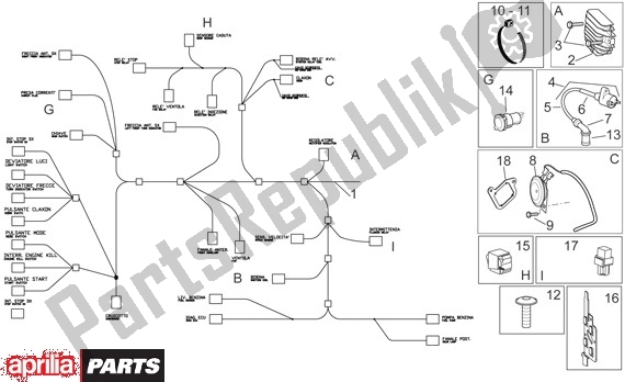 Todas as partes de Elektrische Installatie I do Aprilia Sport City Cube 44 250 2008 - 2010