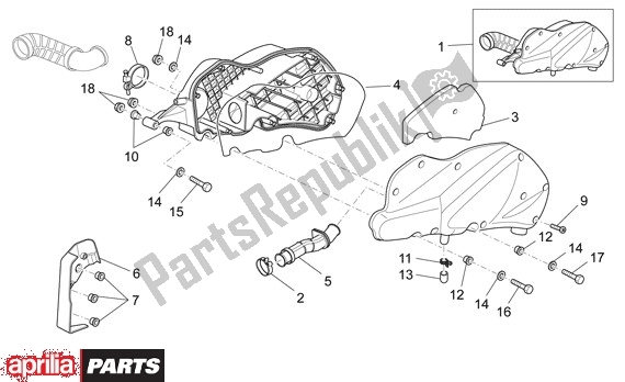All parts for the Filterhuis of the Aprilia Sport City Cube 44 250 2008 - 2010
