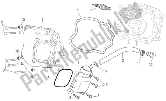 Todas las partes para Olieaftapafsluiter de Aprilia Sport City Cube 44 250 2008 - 2010