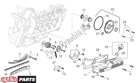 All parts for the Oil Pump of the Aprilia Sport City Cube 44 250 2008 - 2010