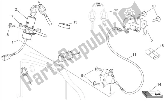 All parts for the Slotset of the Aprilia Sport City Cube 44 250 2008 - 2010