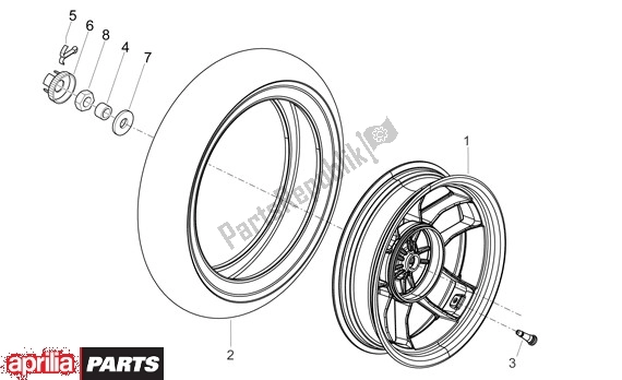 Todas las partes para Rueda Trasera de Aprilia Sport City ONE 4T 41 50 2008 - 2010