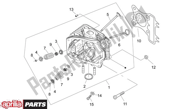 All parts for the Cylinder Head of the Aprilia Sport City ONE 4T 41 50 2008 - 2010