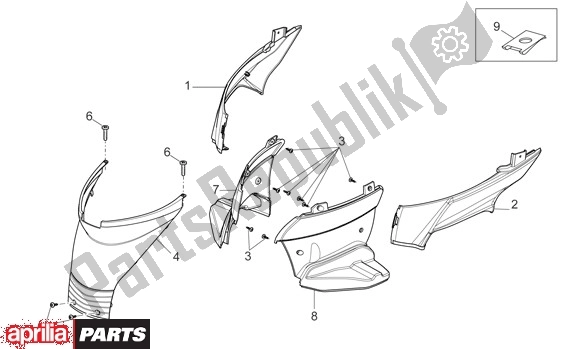 All parts for the Inwendige Bekleding of the Aprilia Sport City ONE 4T 41 50 2008 - 2010