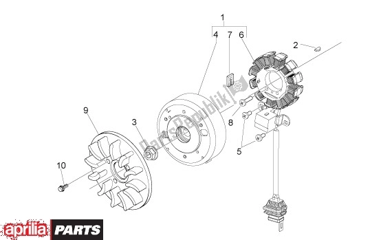 All parts for the Ontstekingssysteem of the Aprilia Sport City ONE 4T 41 50 2008 - 2010