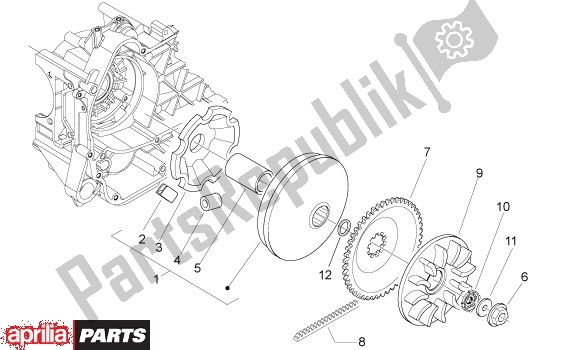 Alle onderdelen voor de Primaire Poelie van de Aprilia Sport City ONE 4T 41 50 2008 - 2010