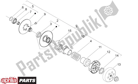 All parts for the Secundaire Poelie of the Aprilia Sport City ONE 4T 41 50 2008 - 2010