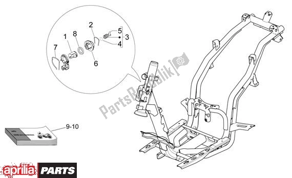All parts for the Slotset of the Aprilia Sport City ONE 4T 41 50 2008 - 2010