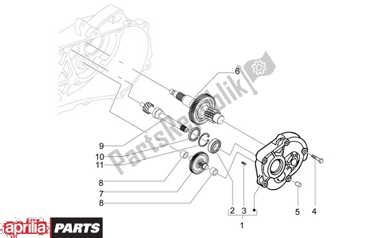 All parts for the Transmision of the Aprilia Sport City ONE 4T 41 50 2008 - 2010