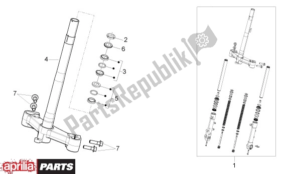 Alle onderdelen voor de Vork van de Aprilia Sport City ONE 4T 41 50 2008 - 2010