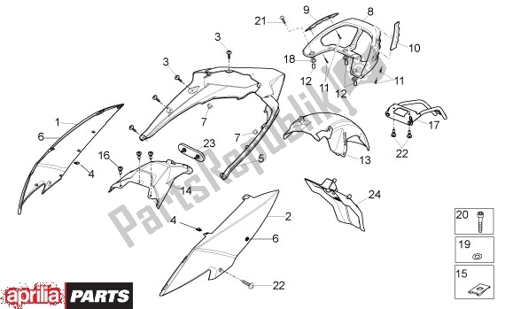 Todas as partes de Zijbeplating do Aprilia Sport City ONE 4T 41 50 2008 - 2010