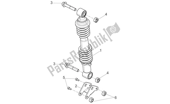 All parts for the Rear Suspension Linkage of the Aprilia Sport City ONE 4T Euro3 42 125 2008 - 2010