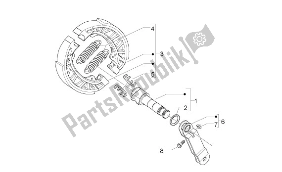 All parts for the Rear Wheel Brake of the Aprilia Sport City ONE 4T Euro3 42 125 2008 - 2010