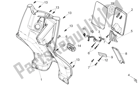 Tutte le parti per il Beenschild Binnenzijde del Aprilia Sport City ONE 4T Euro3 42 125 2008 - 2010