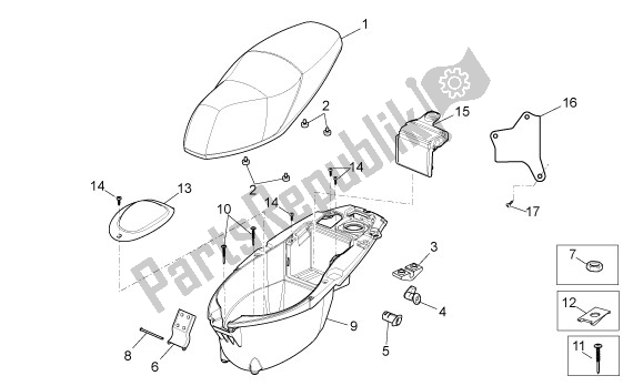 Todas las partes para Buddyseat de Aprilia Sport City ONE 4T Euro3 42 125 2008 - 2010