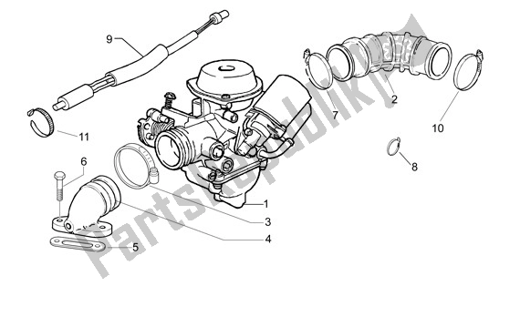 All parts for the Carburettor of the Aprilia Sport City ONE 4T Euro3 42 125 2008 - 2010