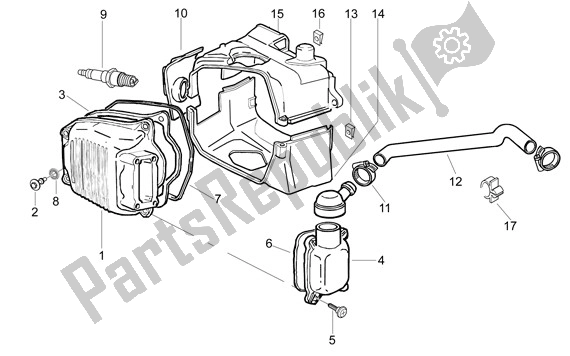 All parts for the Cilinderkopdeksel of the Aprilia Sport City ONE 4T Euro3 42 125 2008 - 2010