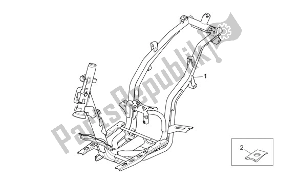 All parts for the Frame of the Aprilia Sport City ONE 4T Euro3 42 125 2008 - 2010