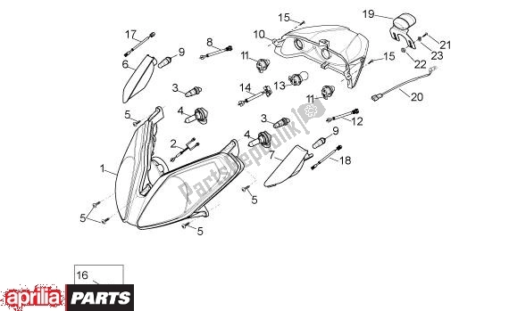 Todas as partes de Koplamp Achterlicht do Aprilia Sport City ONE 4T Euro3 42 125 2008 - 2010