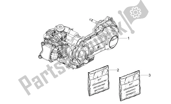 Alle onderdelen voor de Motor van de Aprilia Sport City ONE 4T Euro3 42 125 2008 - 2010