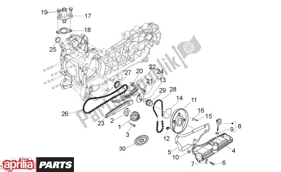 All parts for the Oil Pump of the Aprilia Sport City ONE 4T Euro3 42 125 2008 - 2010