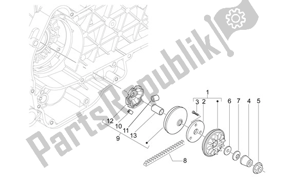 Toutes les pièces pour le Primaire Poelie du Aprilia Sport City ONE 4T Euro3 42 125 2008 - 2010