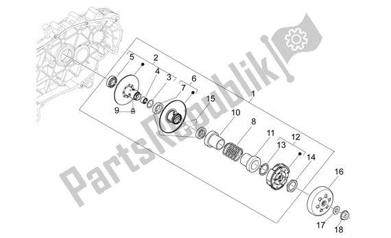 All parts for the Secundaire Poelie of the Aprilia Sport City ONE 4T Euro3 42 125 2008 - 2010
