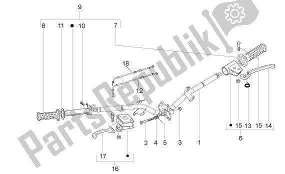 Todas las partes para Manillar de Aprilia Sport City ONE 4T Euro3 42 125 2008 - 2010