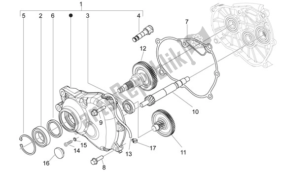 Alle onderdelen voor de Transmissie van de Aprilia Sport City ONE 4T Euro3 42 125 2008 - 2010