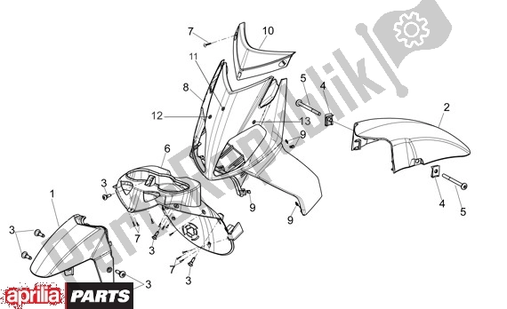 All parts for the Voorscherm of the Aprilia Sport City ONE 4T Euro3 42 125 2008 - 2010