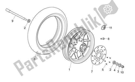 Todas las partes para Rueda Delantera de Aprilia Sport City ONE 4T Euro3 42 125 2008 - 2010