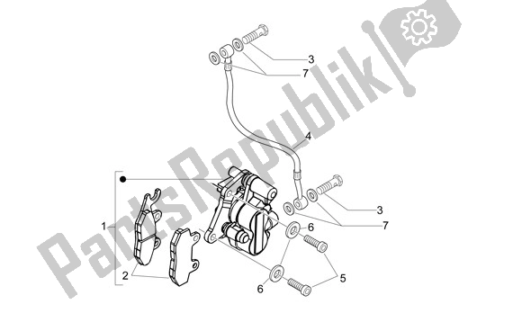 All parts for the Voorwielremklauw of the Aprilia Sport City ONE 4T Euro3 42 125 2008 - 2010