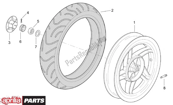 Tutte le parti per il Ruota Posteriore del Aprilia SR 125-150 670 1999 - 2001