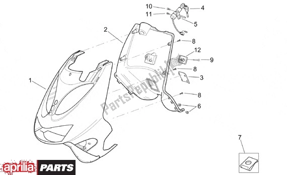 Tutte le parti per il Beenschild Binnenzijde del Aprilia SR 125-150 670 1999 - 2001