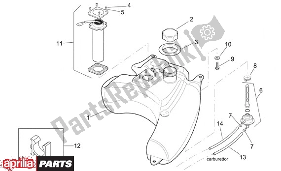 All parts for the Fuel Tank-seat of the Aprilia SR 125-150 670 1999 - 2001