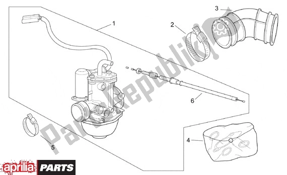 Todas as partes de Carburador Mikuni do Aprilia SR 125-150 670 1999 - 2001