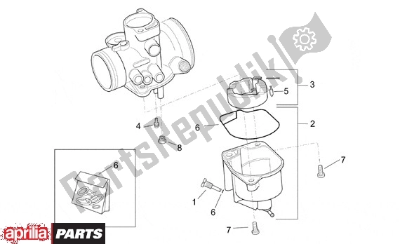 Todas as partes de Carburateurcomponenten Dell Orto do Aprilia SR 125-150 670 1999 - 2001