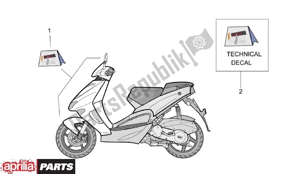 Alle onderdelen voor de Decors van de Aprilia SR 125-150 670 1999 - 2001