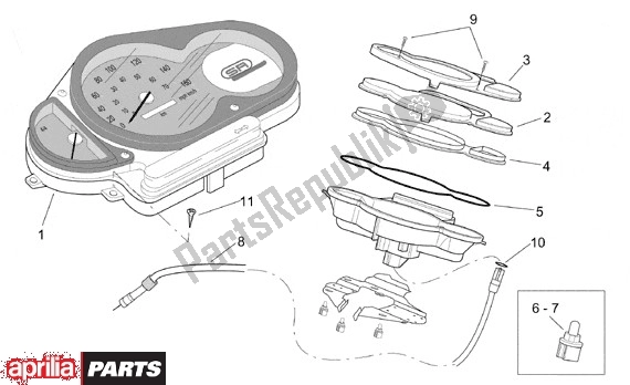 All parts for the Instrument Panel of the Aprilia SR 125-150 670 1999 - 2001