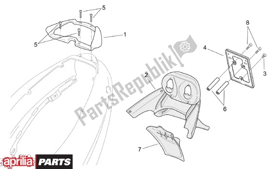 Toutes les pièces pour le Kentekenplaat Houder du Aprilia SR 125-150 670 1999 - 2001