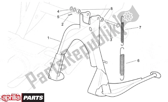 All parts for the Center Stand of the Aprilia SR 125-150 670 1999 - 2001