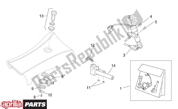 All parts for the Slotset of the Aprilia SR 125-150 670 1999 - 2001
