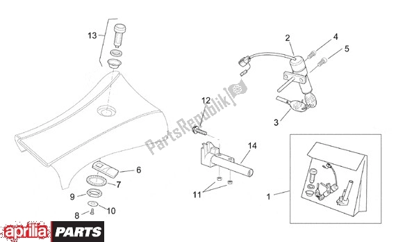 All parts for the Slotset of the Aprilia SR 125-150 670 1999 - 2001