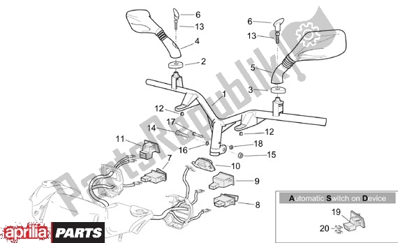 Toutes les pièces pour le Guidon du Aprilia SR 125-150 670 1999 - 2001