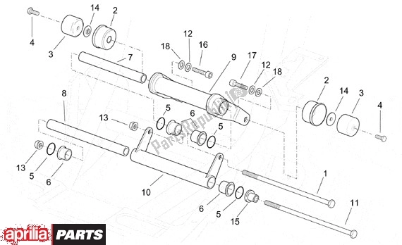 All parts for the Swingarm of the Aprilia SR 125-150 670 1999 - 2001