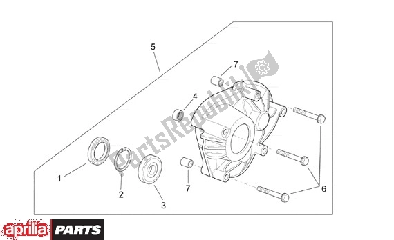 All parts for the Transmissiedeksel of the Aprilia SR 125-150 670 1999 - 2001